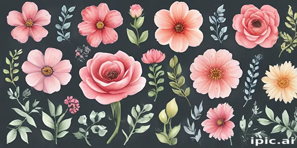 clipart watercolor flowers