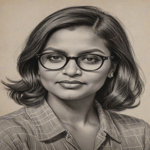 Fetching Mindy Kaling, pencil sketch, portrait of Fascinating woman 1932s in glasses, hair style beatnik, outline, clear lines, fine lines, 8k