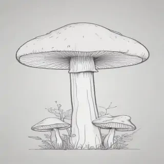 mushroom line art