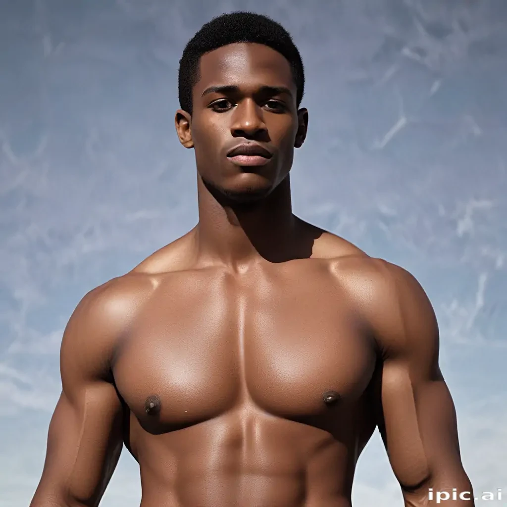 black shirtless man