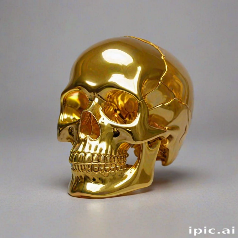 transparent gold skull