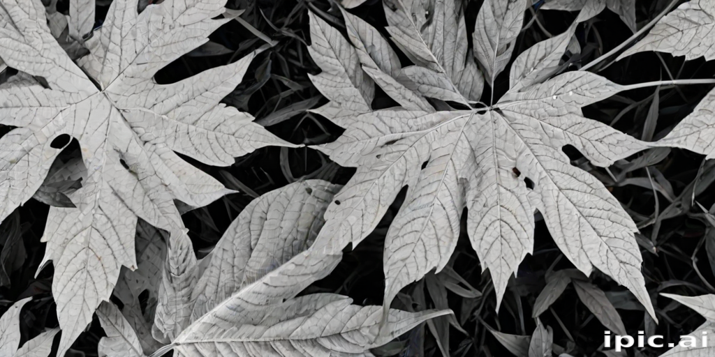 leaf white and black