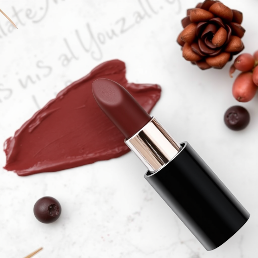 Rich chocolate brown lip stain "Cocoa Velvet" with matte finish and warm undertones, perfect for autumn looks and deep skin tones, long-lasting and transfer-proof