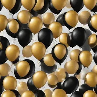 black and gold balloons png