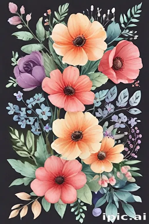 clipart watercolor flowers