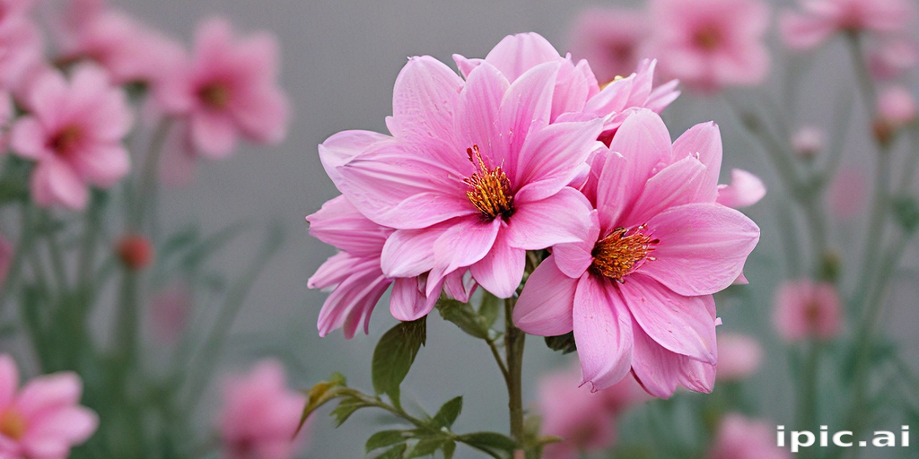 Delicate Pink Flowers Blooming Gracefully in a Lush Green Garden Setting