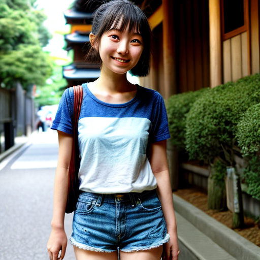 Japanese girl with short shorts