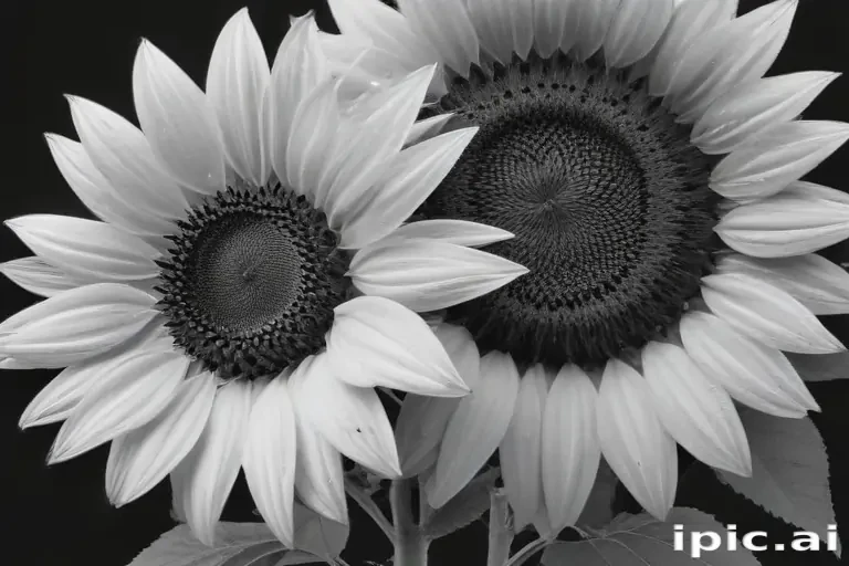 clip art sunflower black and white
