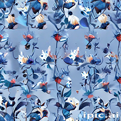 Flower Blue Pattern Abstract Colorful Abstract Floral Pattern with Blue Tones and Artistic Swirls