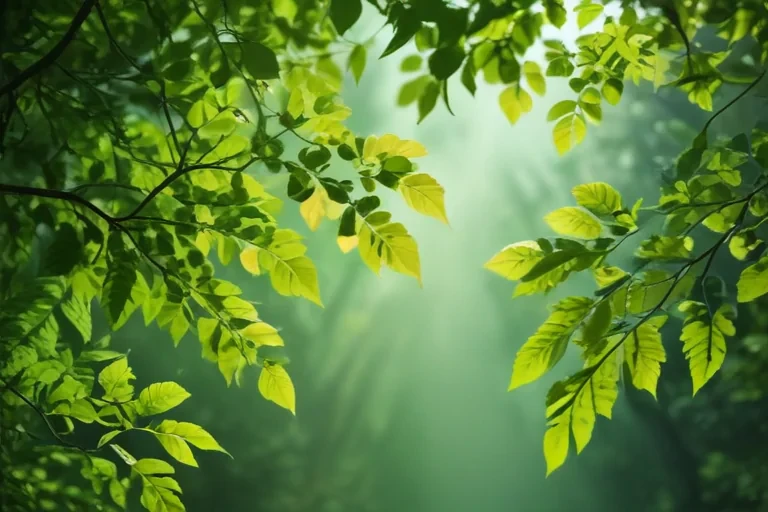 background with green leaves