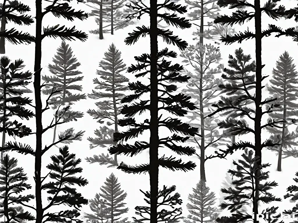 black and white pine tree clip art