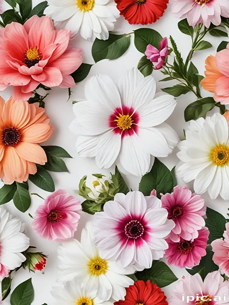 flowers with white background