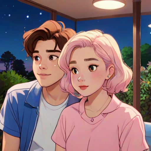 cartoon couple aesthetic