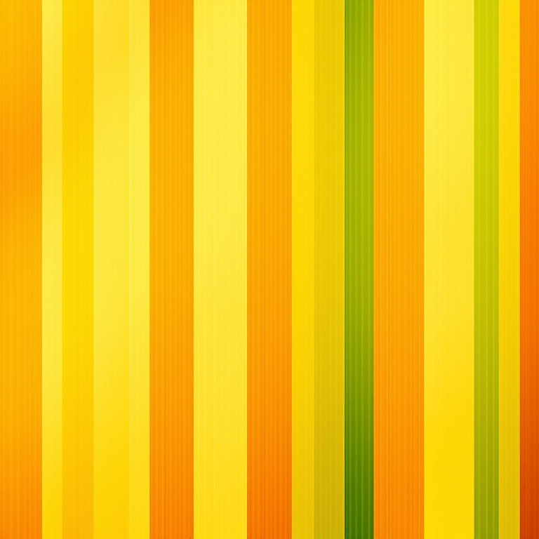 Create an abstract image with vertical stripes in yellow, orange, and green, captured using a DSLR camera with a 50mm lens, f/1.8 aperture, 1/125s shutter speed, ISO 100, shot in natural light from a frontal view.