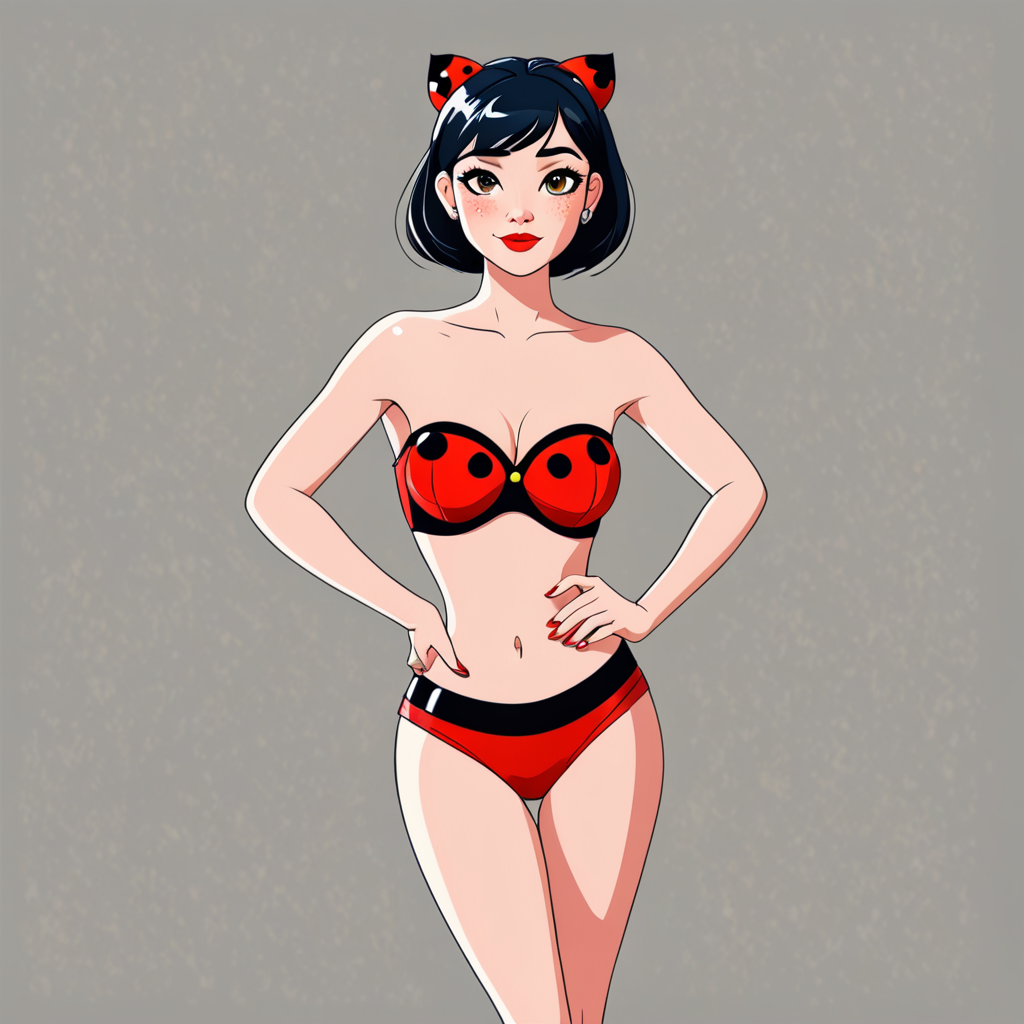 NUJAKE Cute Red Ladybug Cartoon Pattern Women Sport Bras Yoga Vest