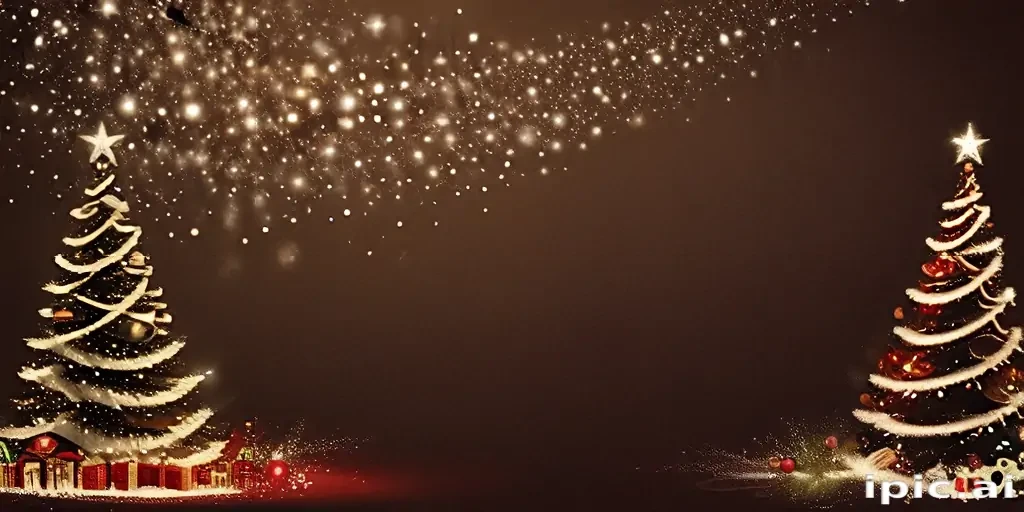 Magical Christmas Scene with Sparkling Trees and Festive Decorations