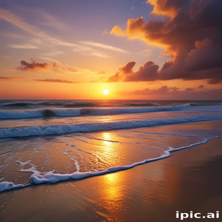 sun set on beach