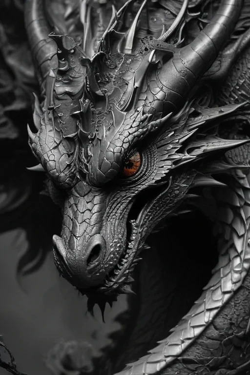 dragon black and white