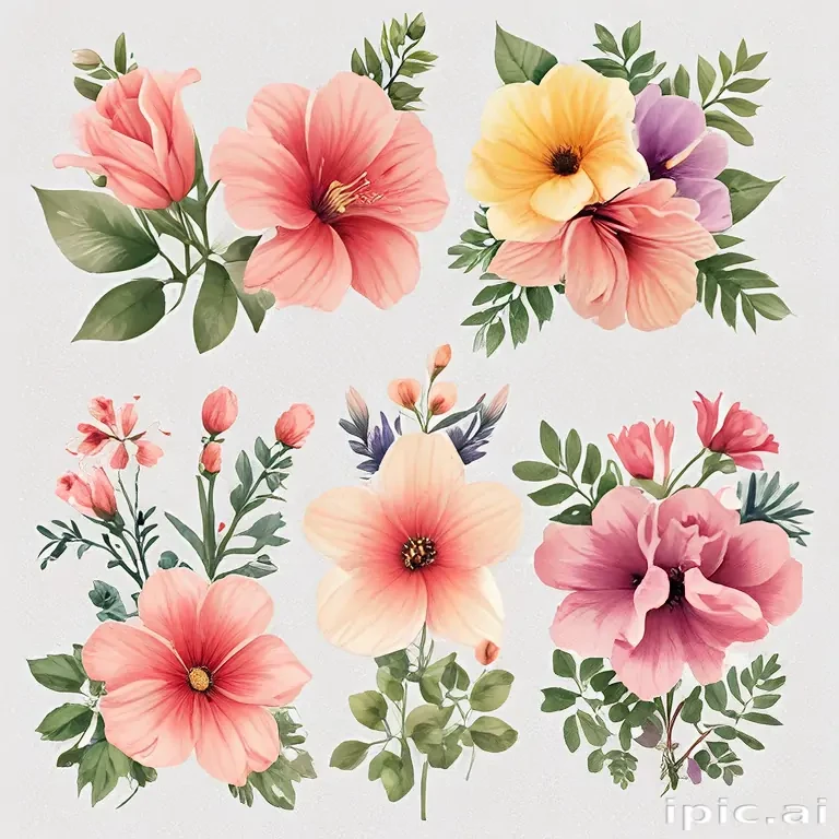 flowers clip art transparent background