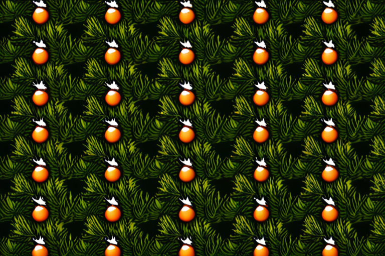Vibrant Pattern of Oranges and Lush Green Leaves for Seasonal Decor