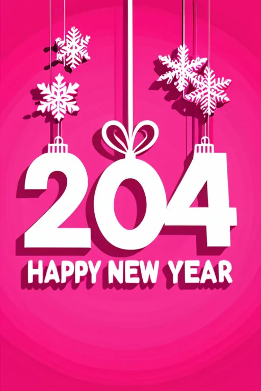 pink happy new year 2024