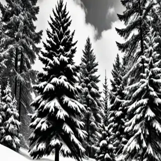 pine tree clipart black and white