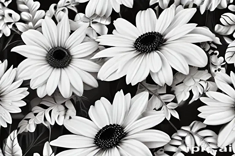 black and white flower background