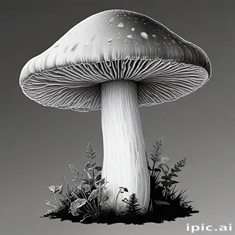 mushroom clip art black and white