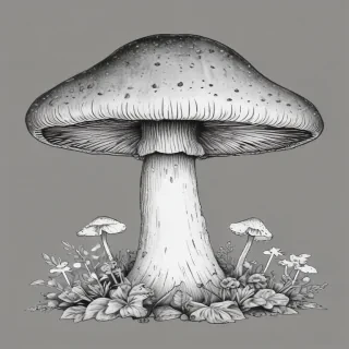 mushroom clip art black and white