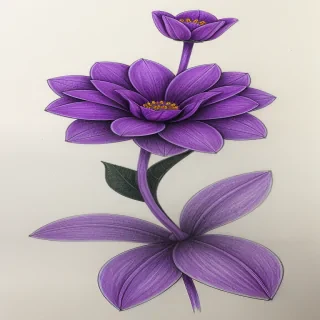 purple flower drawing