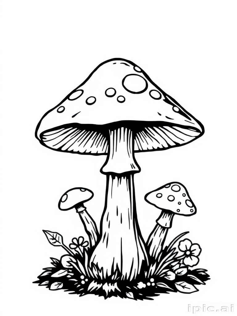 mushroom clip art black and white
