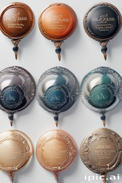 Artistic Display of Colorful Paint Containers with Intricate Designs ...