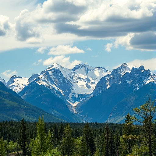 high-resolution landscape of the Grand Teton mountains under a partly cloudy sky, capture details of snow on peaks, lush green forest in foreground, use a Canon EOS R5 with a 24-70mm f/2.8 lens, aperture f/8, ISO 100, 1/125 sec, shot in daylight with a wide-angle view for depth and clarity