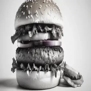 hamburger clipart black and white
