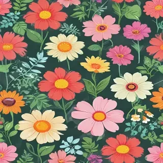 cartoon flowers transparent background