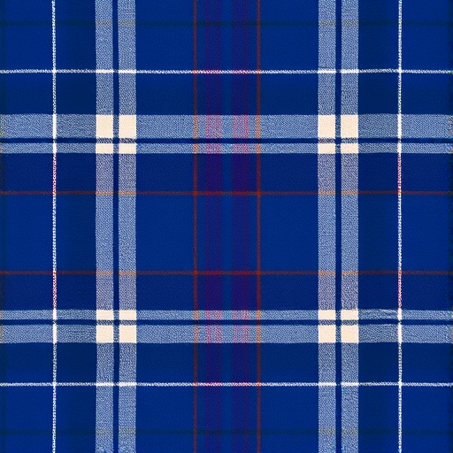 Create a high-resolution image of a blue plaid pattern with varying shades of blue, capture with a Canon EOS R5, 50mm lens, f/4 aperture, ISO 100, top-down view, studio lighting.