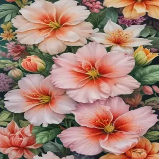 drawings of flowers with color