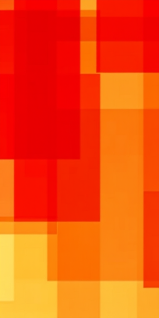 Generate an abstract image of overlapping translucent squares in shades of red, orange, and yellow, captured with a DSLR camera at f/8 aperture, ISO 200, 50mm lens, natural light, focus on vibrant color saturation and depth of field for a visually striking composition.