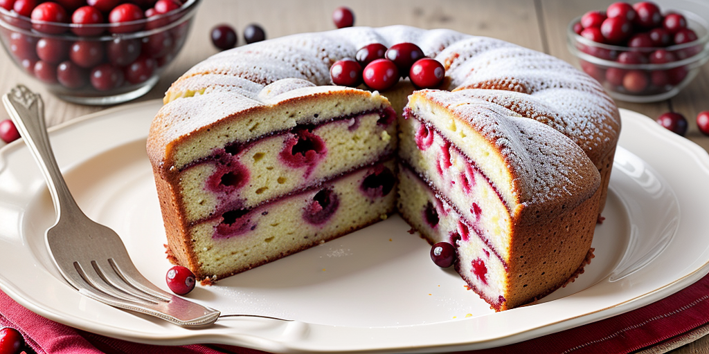 cranberry cake with butter sauce