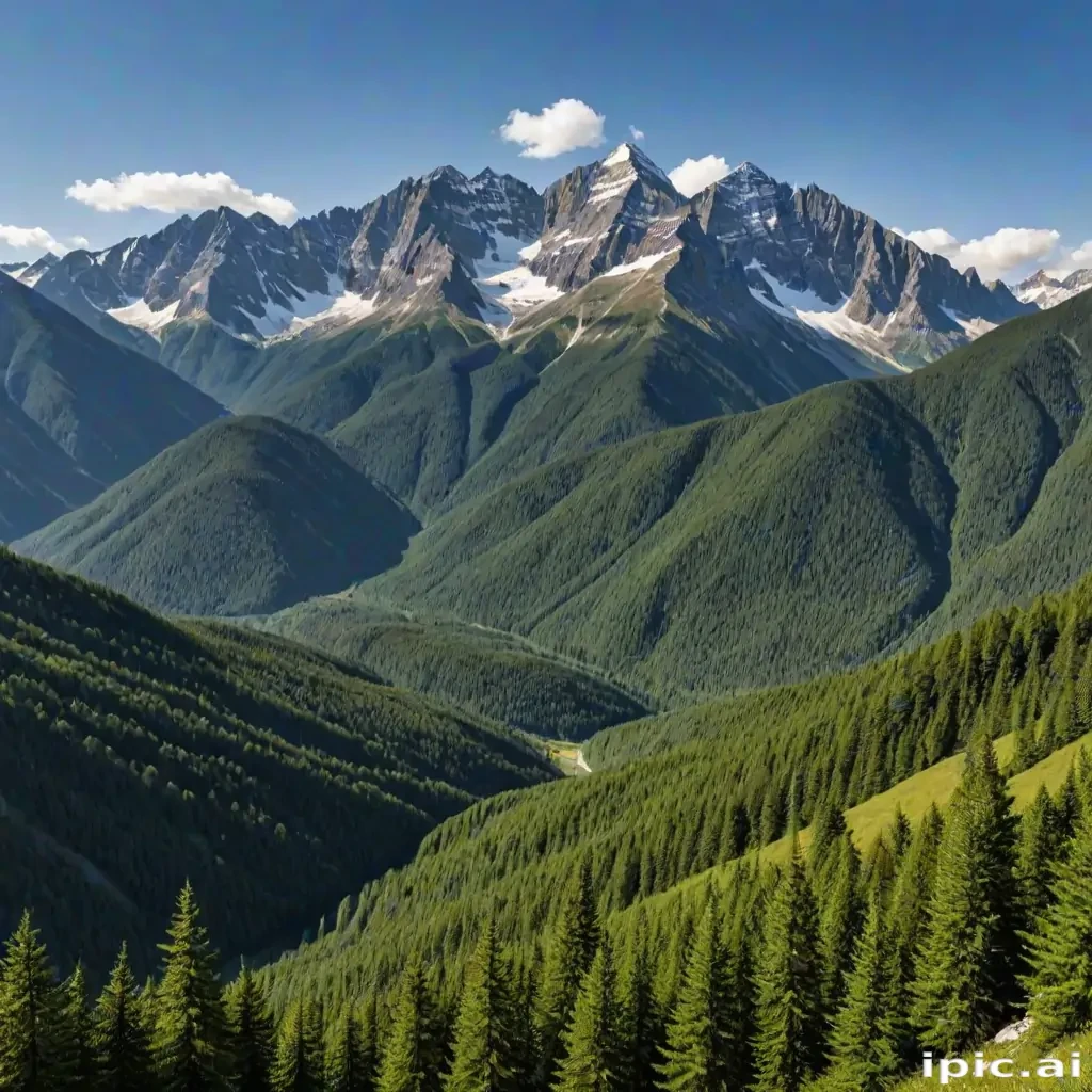 mountainous background