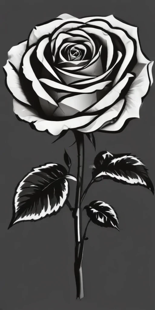roses clipart black and white