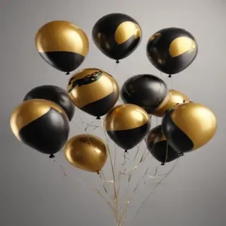 black and gold balloons png