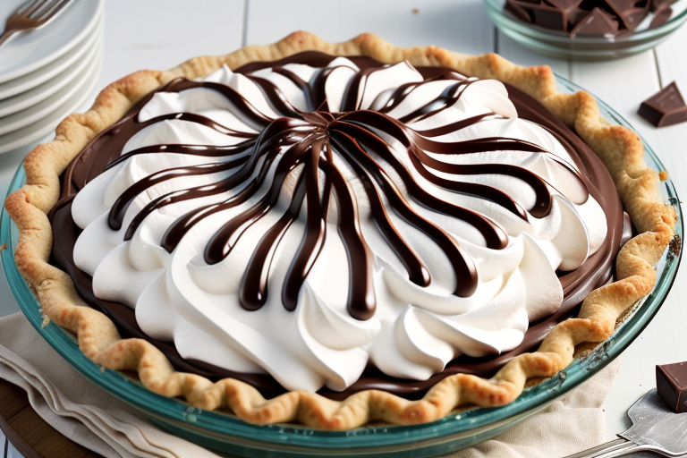 chocolate cream pie with chocolate graham cracker crust
