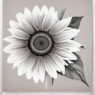 clip art sunflower black and white