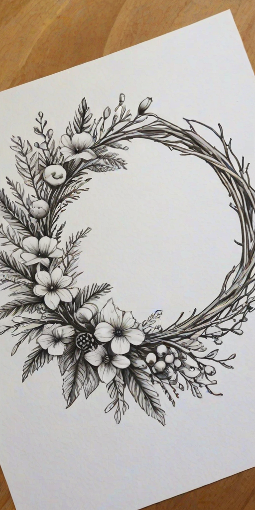 wreath drawing