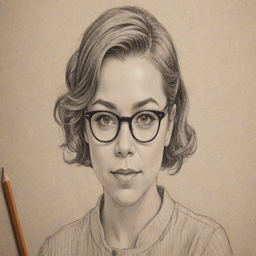 Radiant Tina Majorino, pencil sketch, portrait of Lovely woman 1925s in glasses, hair style beatnik, outline, clear lines, fine lines, 8k