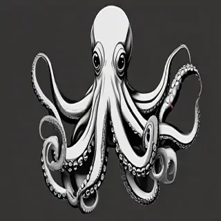 octopus clipart black and white