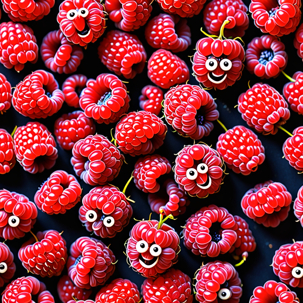 Cute Raspberries Cute raspberries with faces