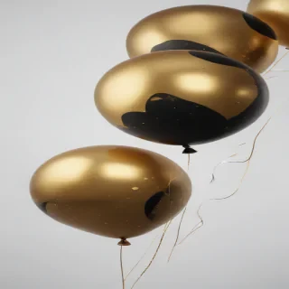 black and gold balloons png