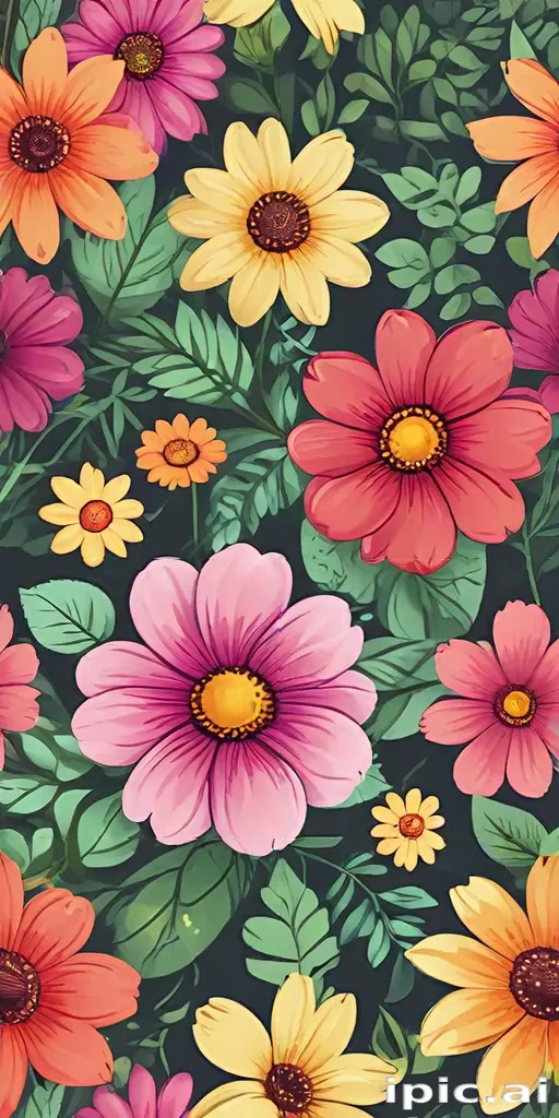 cartoon flowers transparent background
